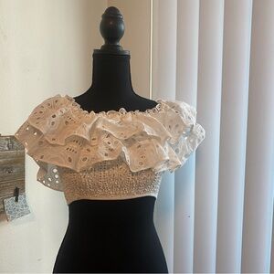 Charo Ruiz Ibiza Crop Top White size S